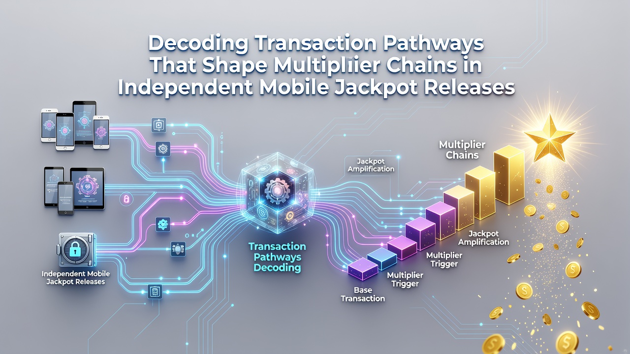 Diagram showing layered transaction routes and their impact on multiplier progression in mobile jackpot slots