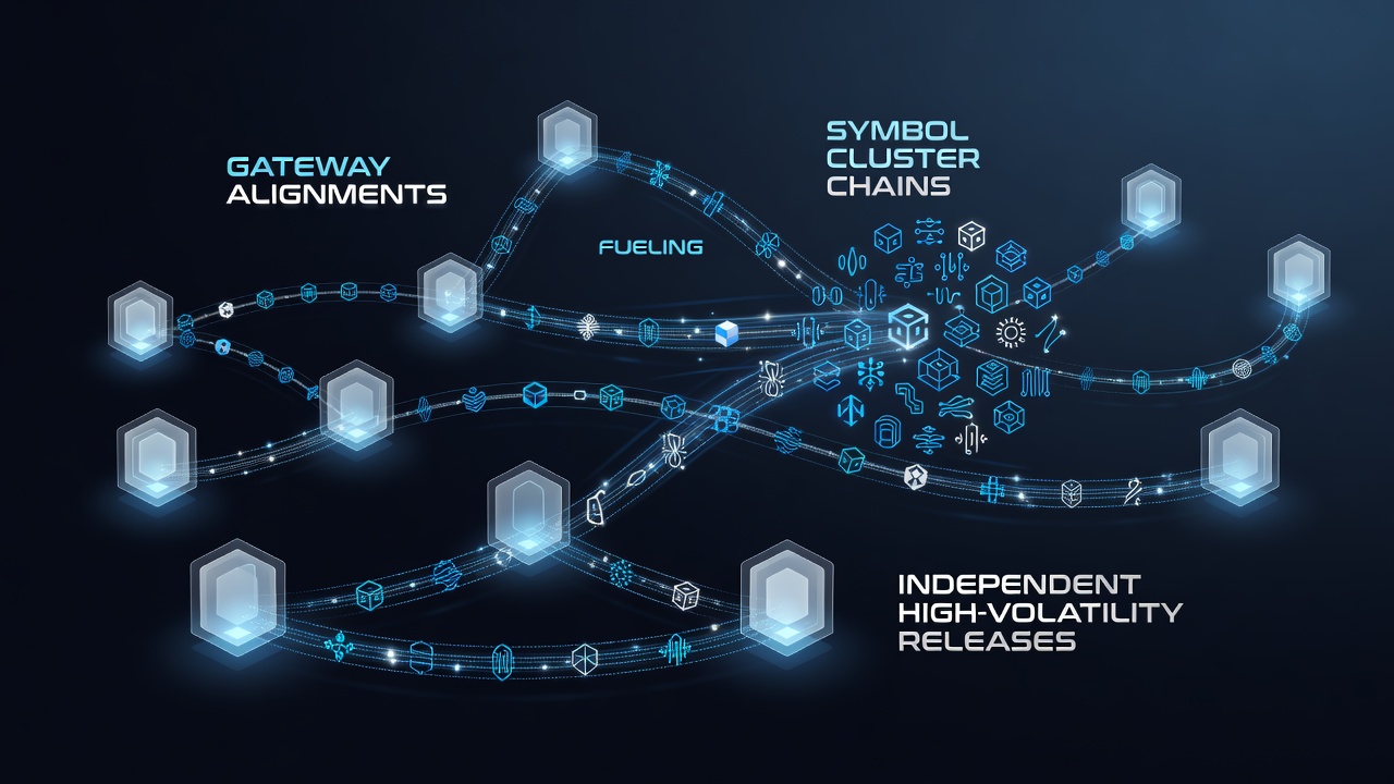 Diagram showing data flow between payment gateways and cluster chain expansions on slot grids