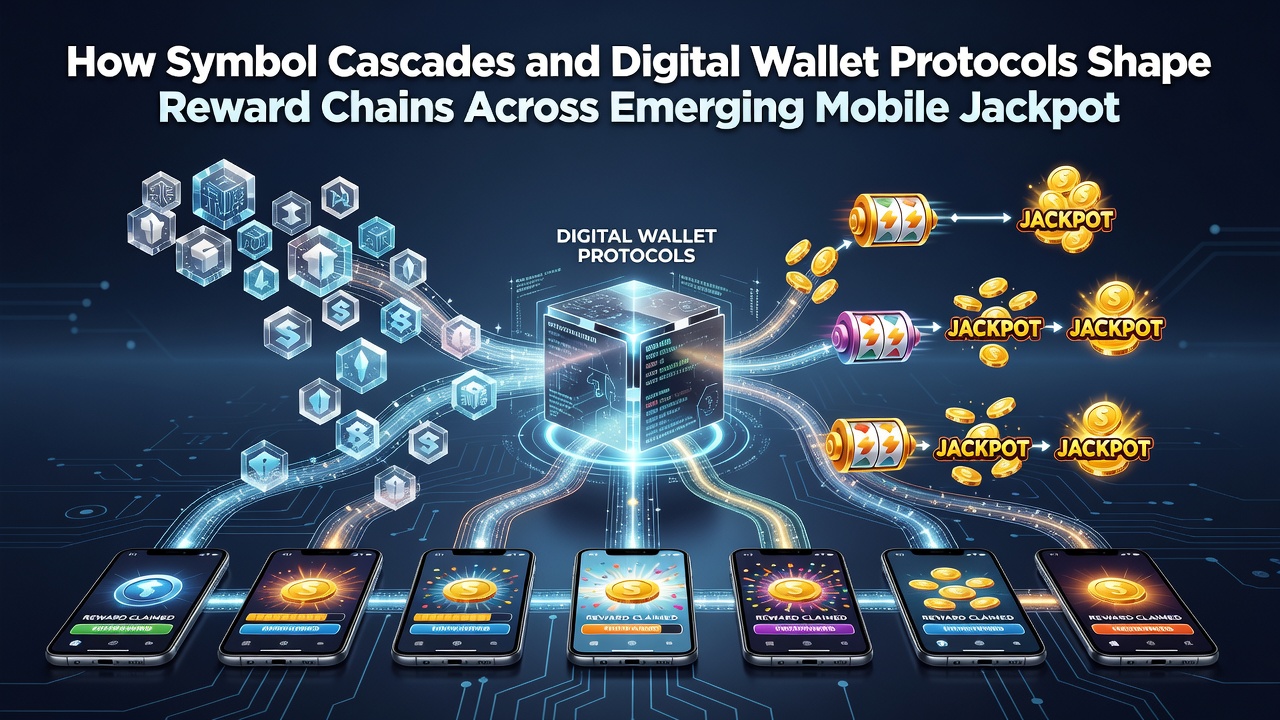 Mobile device screen showing interconnected symbol cascade grid and digital wallet transaction confirmation during a jackpot reward chain