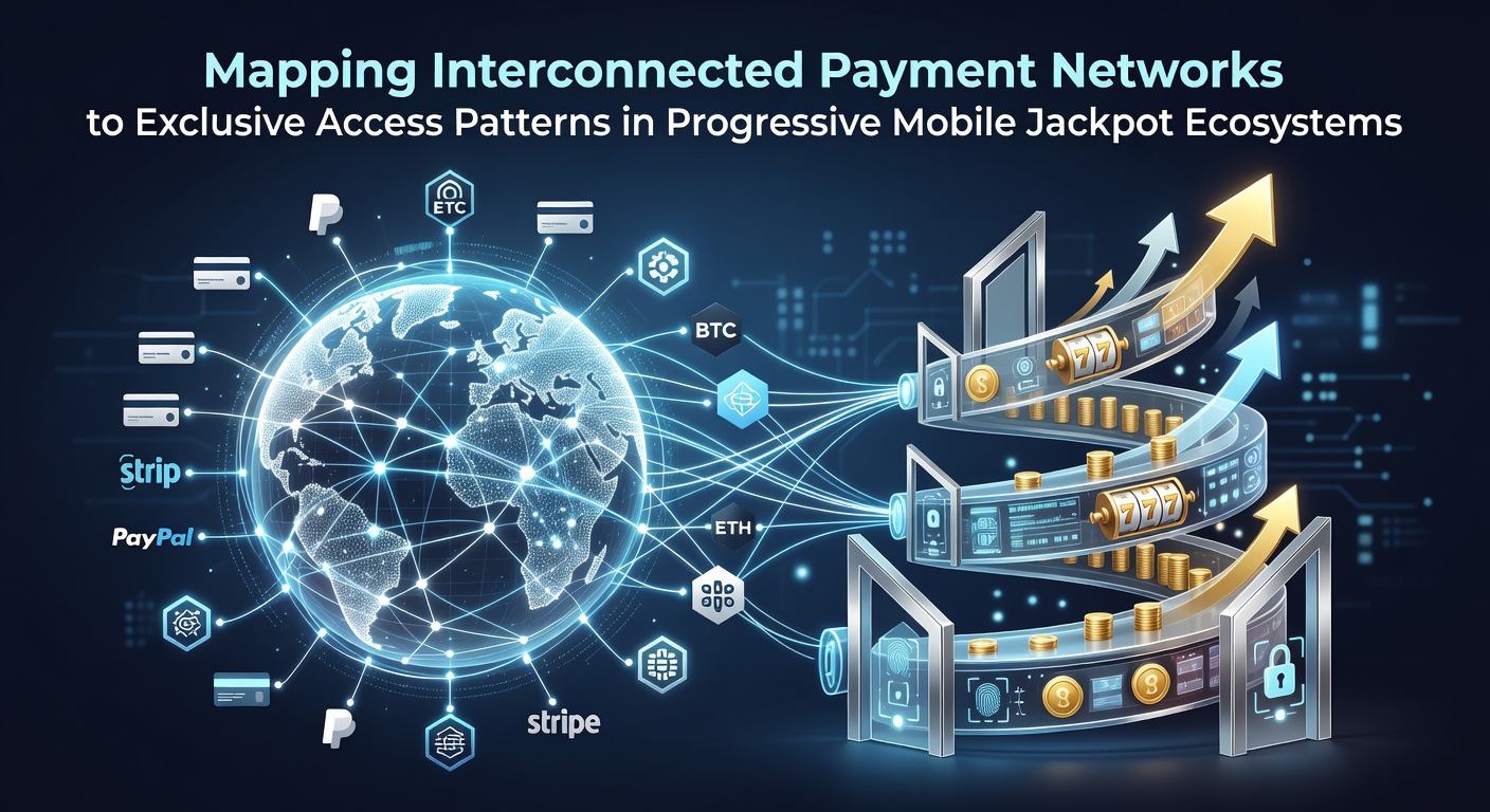 Diagram showing interconnected payment networks linked to mobile jackpot access patterns