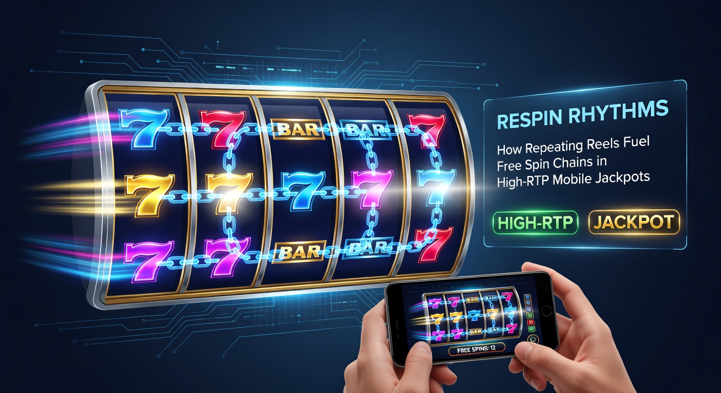 Dynamic slot reels activating a respin sequence, showcasing cascading symbols and building multipliers in a vibrant mobile jackpot interface