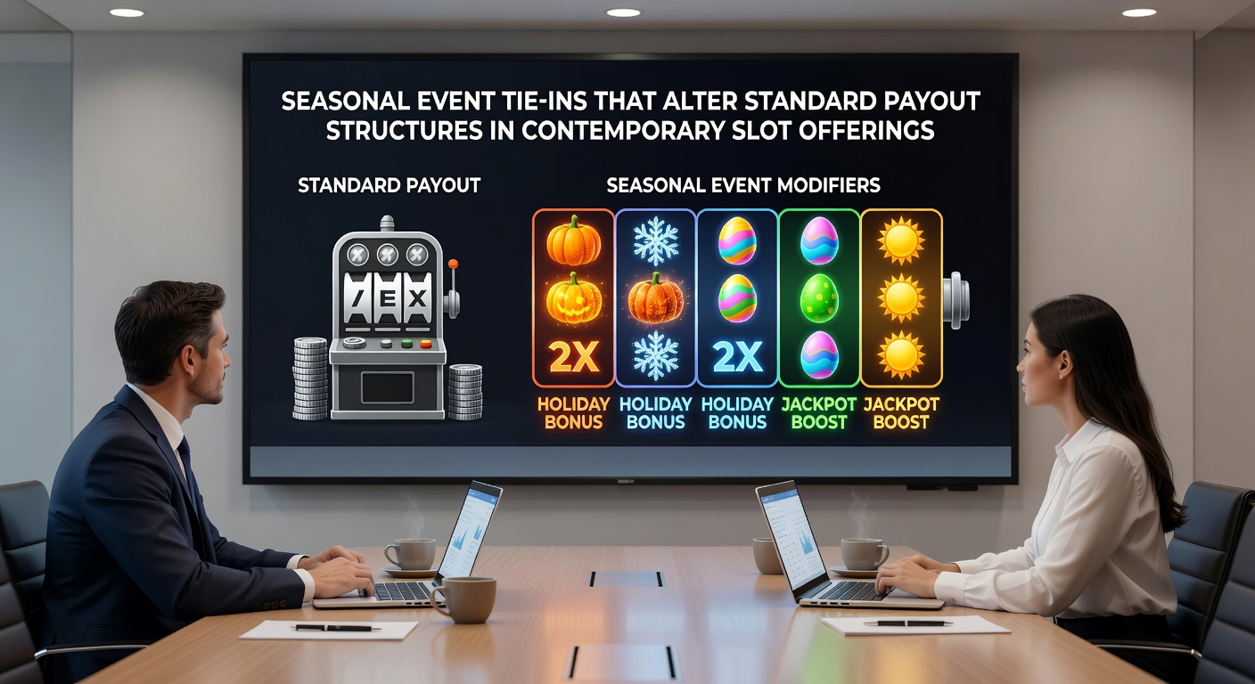 Close-up of a slot interface displaying seasonal bonus meters and adjusted win tables during a limited-time event