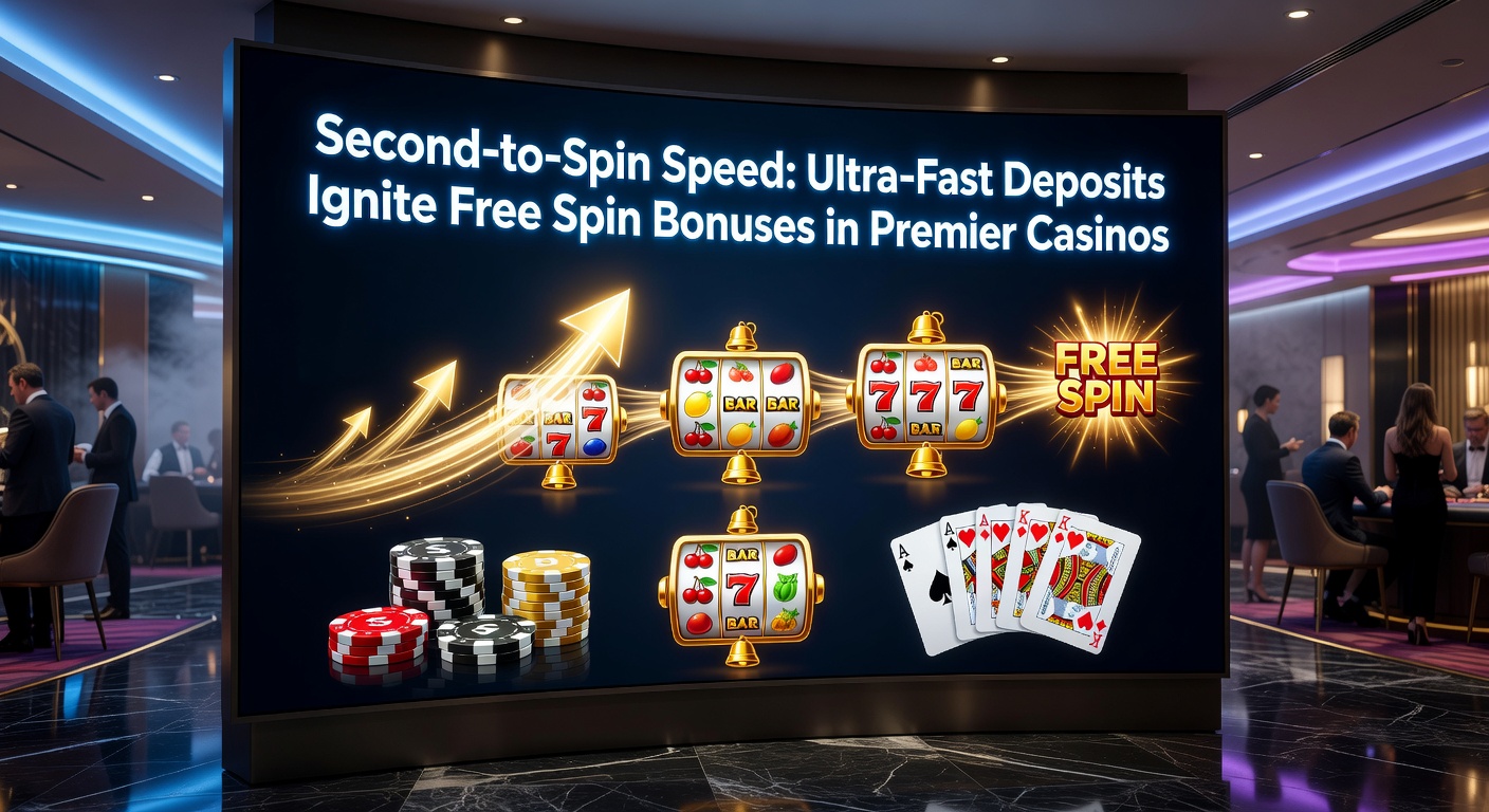 Close-up of a casino dashboard displaying a completed instant deposit notification exploding into a cascade of free spins and glowing bonus symbols