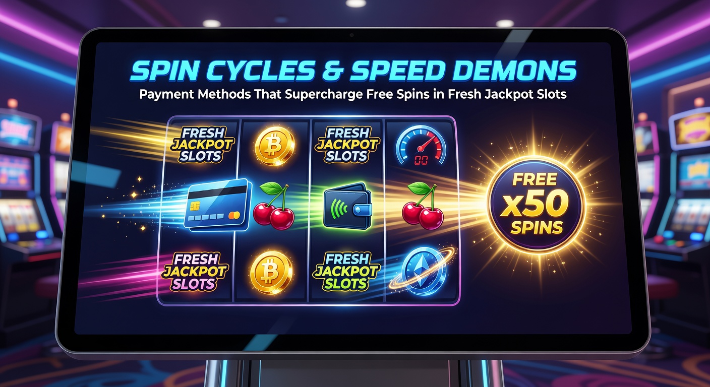 Dynamic graphic showing a jackpot slot screen mid-spin with overlaid payment method logos racing like cars on a track, emphasizing speed and bonus explosions