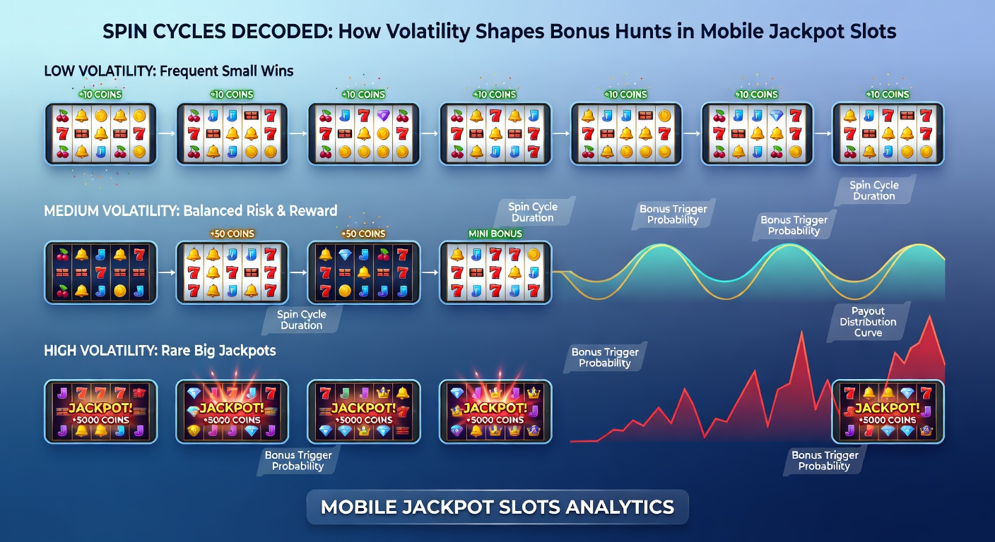 Close-up of a mobile jackpot slot bonus hunt in progress, showing escalating multipliers and volatility meter