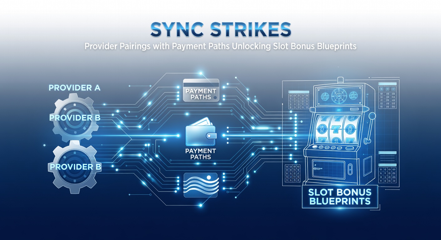 Dynamic visualization of slot reels syncing with payment icons, illustrating provider-payment bonus unlocks