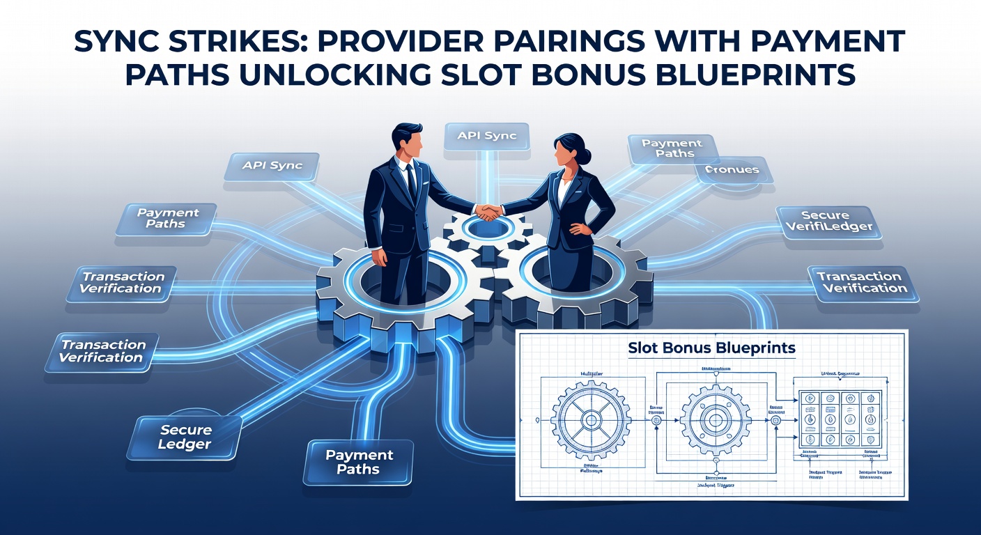 Infographic showing payment gateways linking to slot bonus icons, with sync strike pathways highlighted